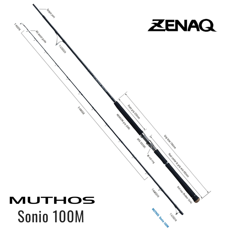 ZENAQ Caña MUTHOS SONIO 100M (Anillas RG)
